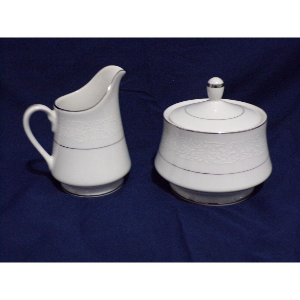 Premier Fine China Dinnerware "Candlelight" L5401 Creamer‎ & Lidded Sugar Set